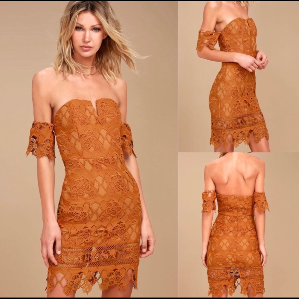 Never worn. Brand new J.O.A. Off the shoulder lace dress